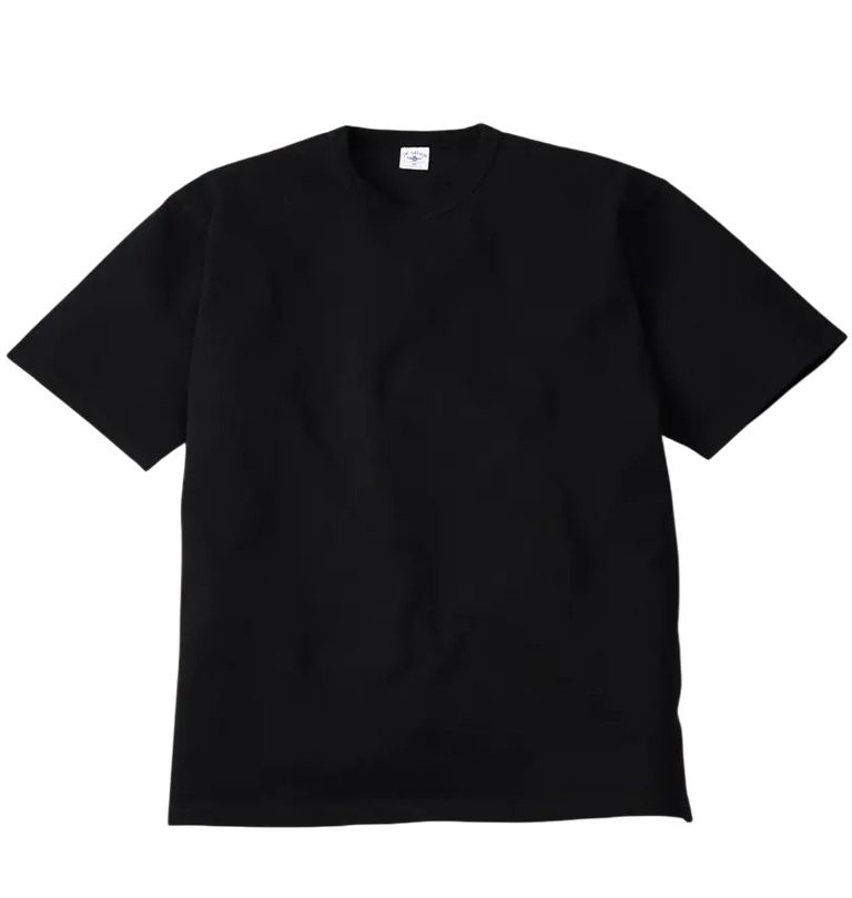 The Flat Head - FN-HTK-001 Loopwheel Heavyweight T-Shirt 20 oz - Black