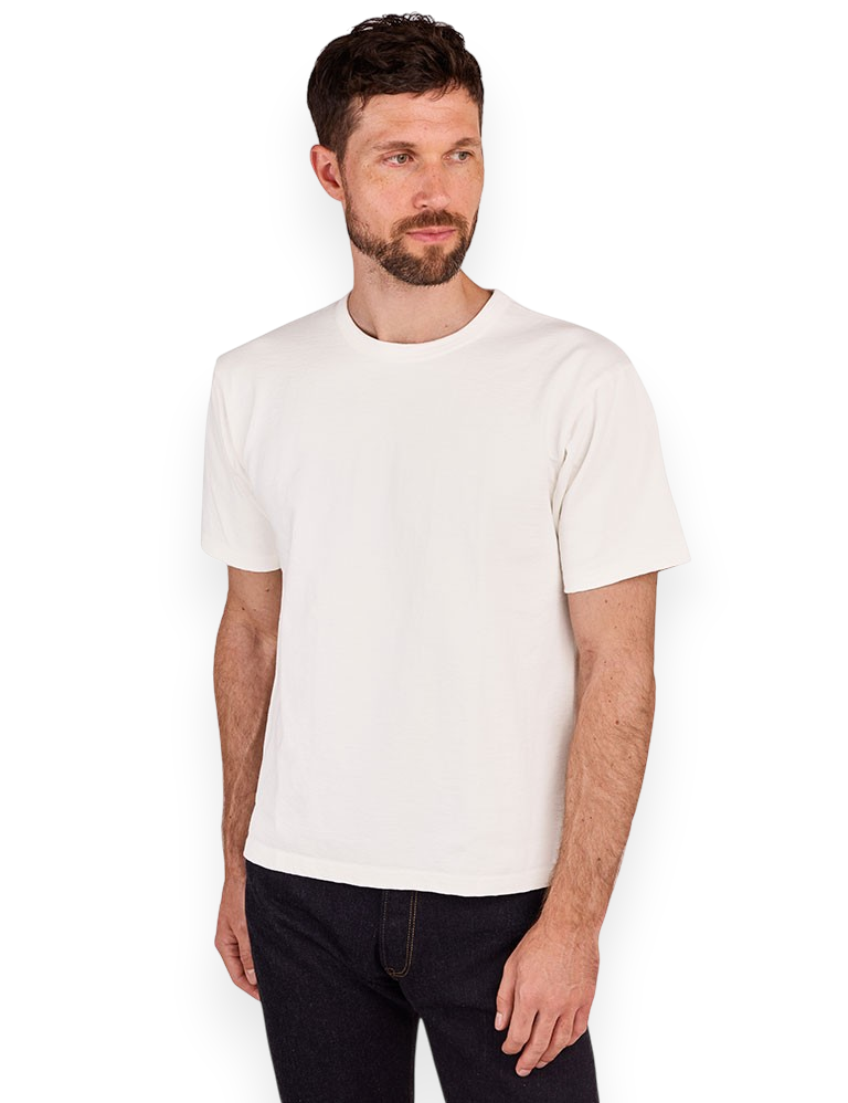 The Flat Head - FN-HTK-001 Loopwheel Heavyweight T-Shirt 20 oz - White