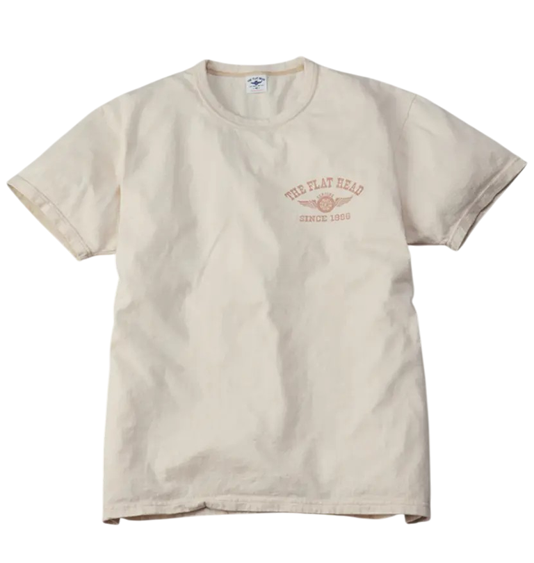 The Flat Head - Flying Wheel T-Shirt - Natural