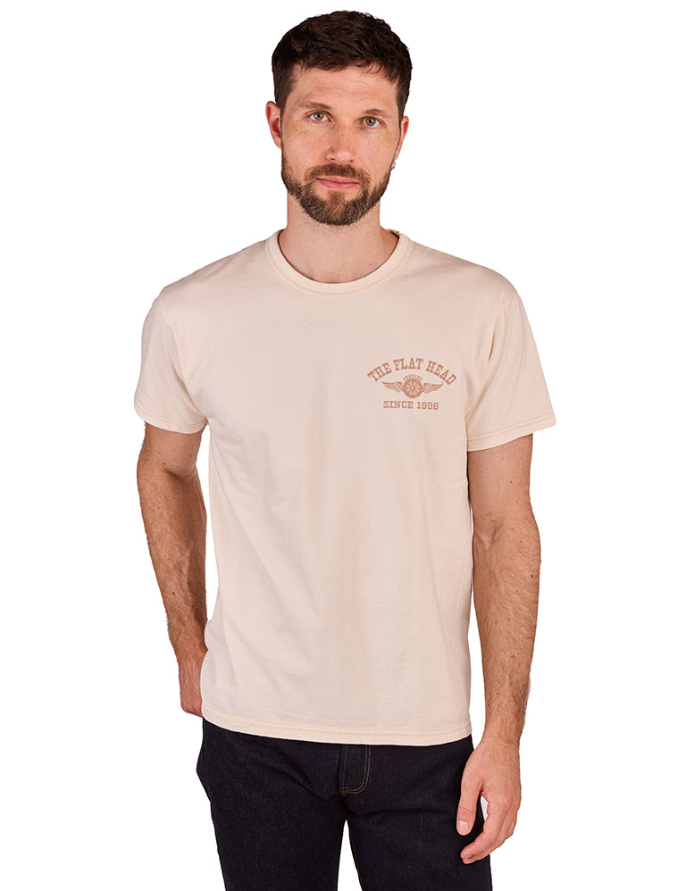 The Flat Head - Flying Wheel T-Shirt - Natural