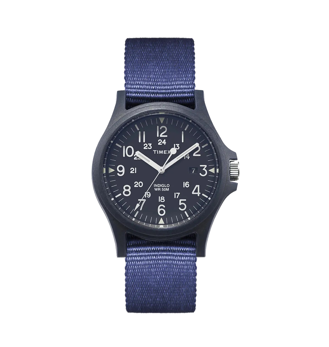 Timex - Acadia 40mm Fabric Strap Watch - Blue/Blue