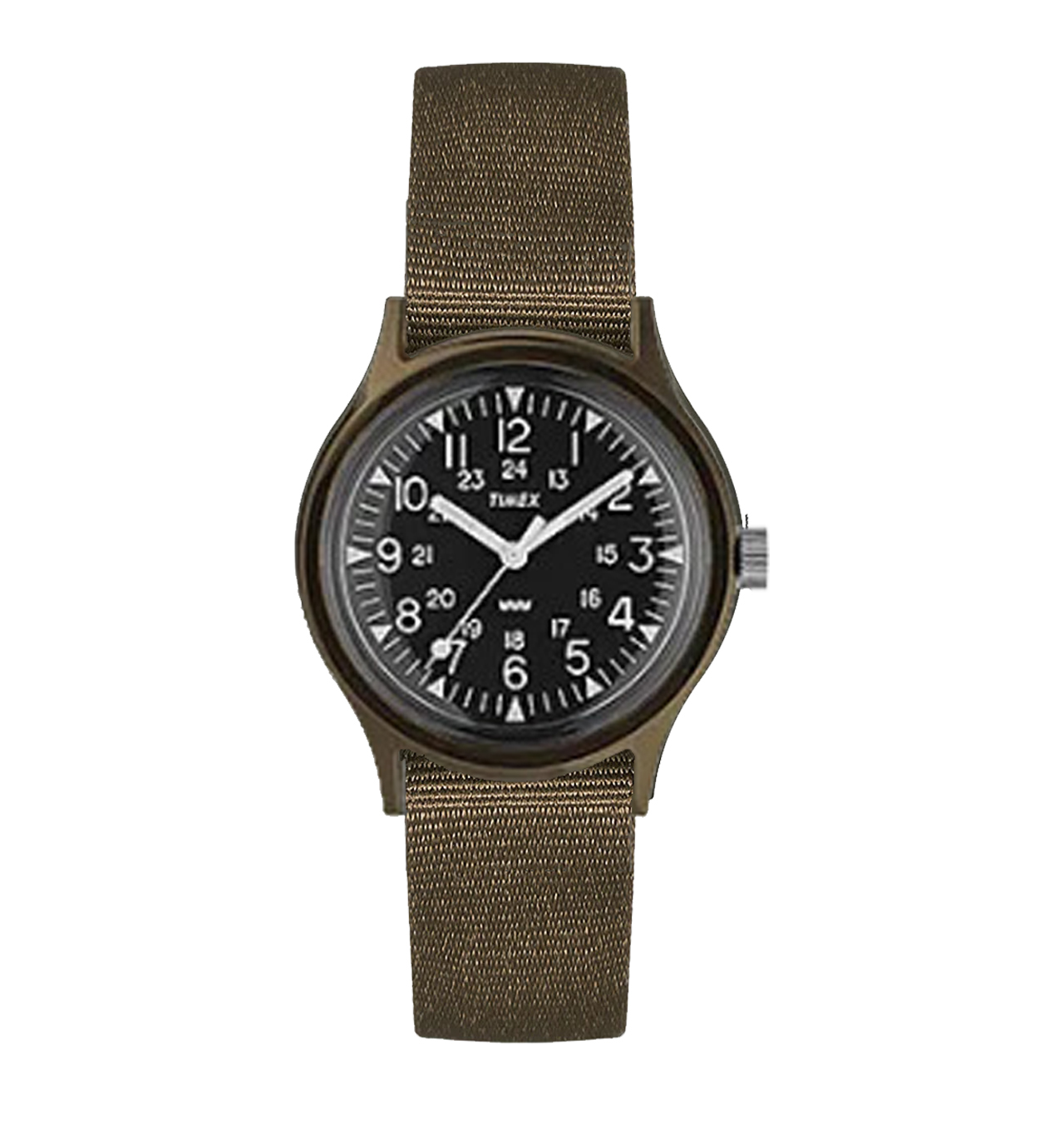 Timex - MK1 36mm Military Inspired Grosgrain Strap Watch - Black/Green