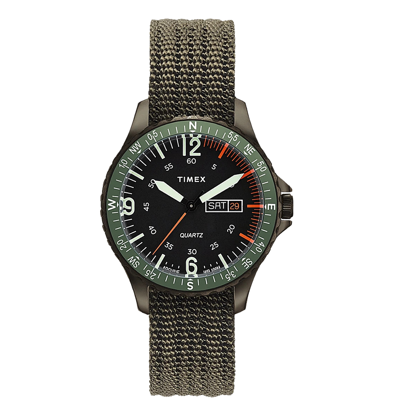 Timex - Navi Land 38mm Fabric Strap Watch - Green