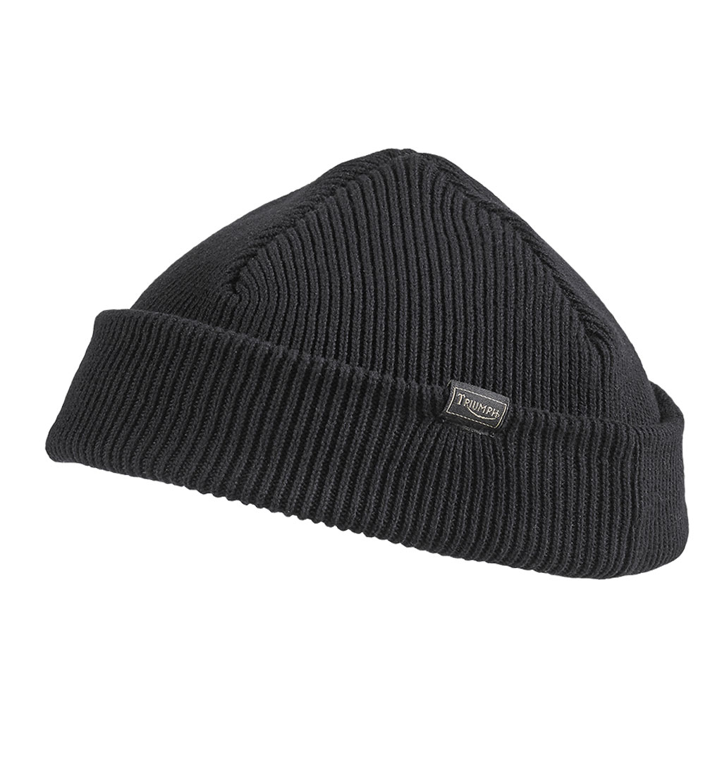 Triumph Motorcycles - Farrington Fisherman Rib Beanie - Black