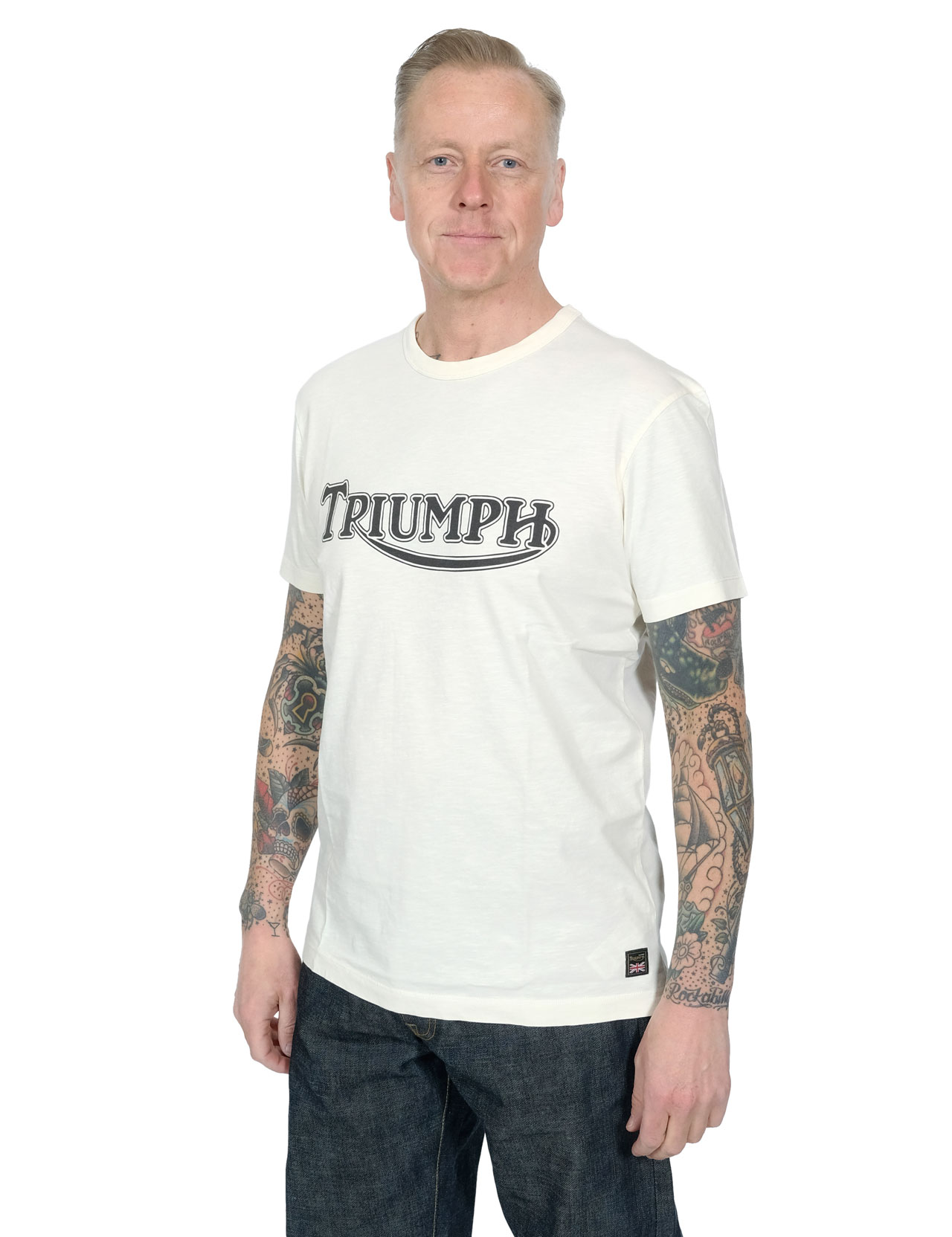 Triumph Motorcycles - Fork Seal Heritage Logo Tee - New Bone