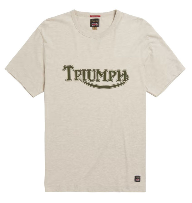 Triumph Motorcycles - Fork Seal Heritage Logo Tee - Oatmeal Marl