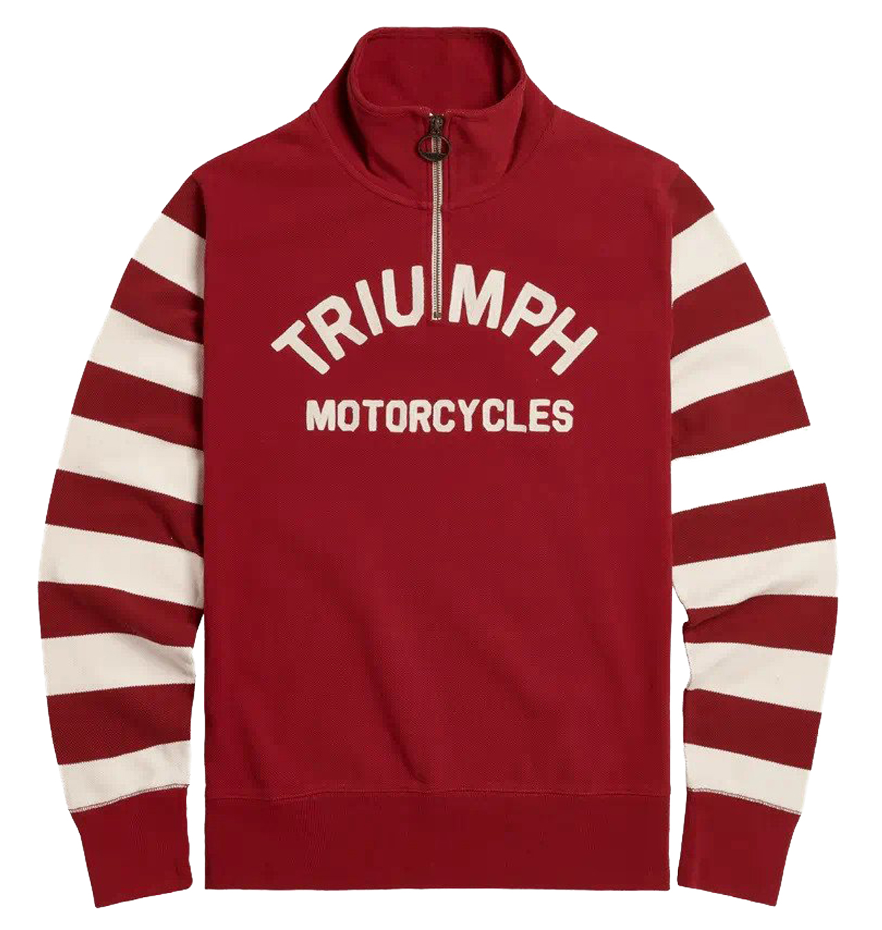 Triumph-Motorcycles---Highly-Double-Pique-Half-Zip-Sweatshirt---Dark-Red