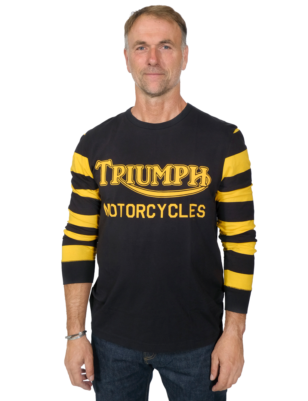 Triumph Motorcycles - Ignition Coil Stripe Long Sleeve Tee - Gold