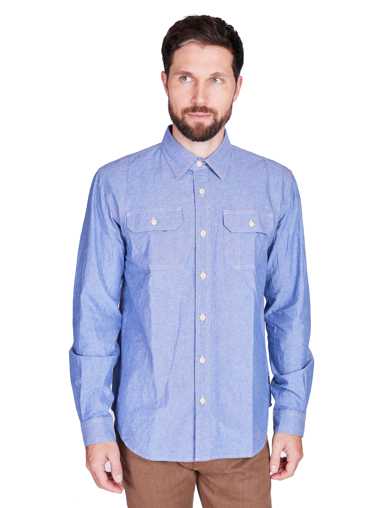 Triumph-Motorcycles---Railroad-Shirt---Chambray-Blue-1