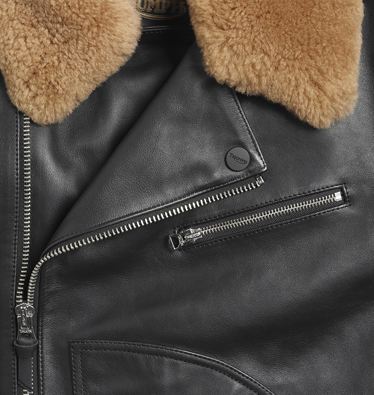 triumph leather jacket black