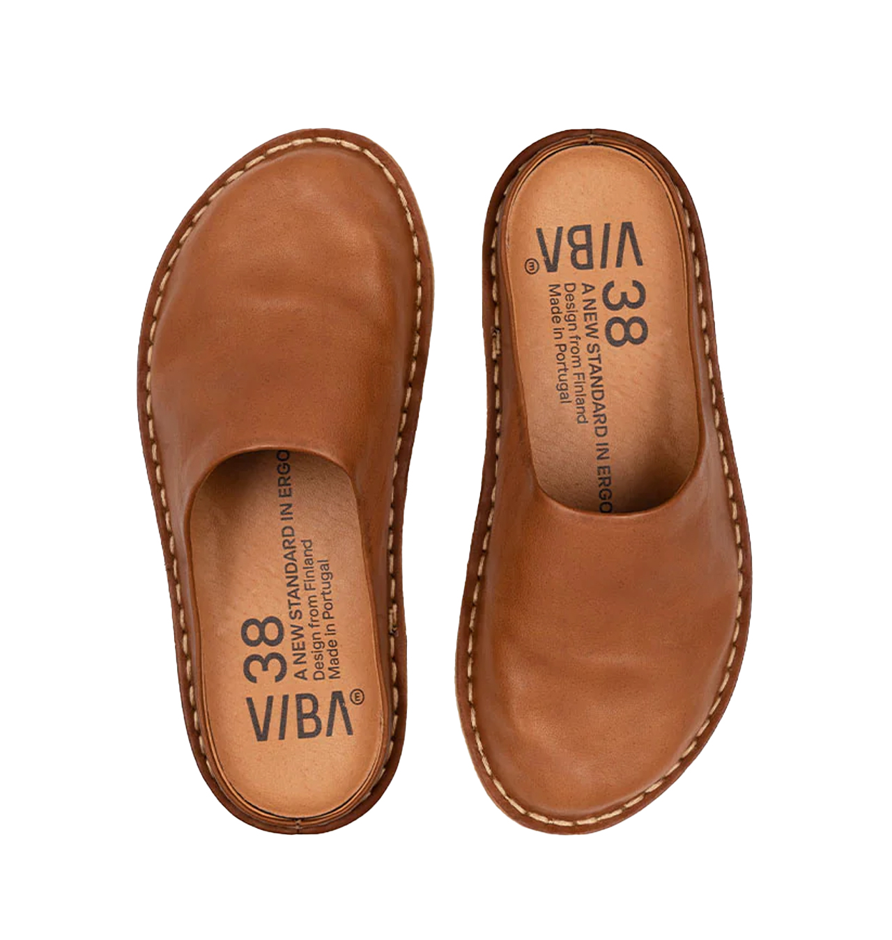 VIBAe Shoes - Roma Leather Loafers - Cognac