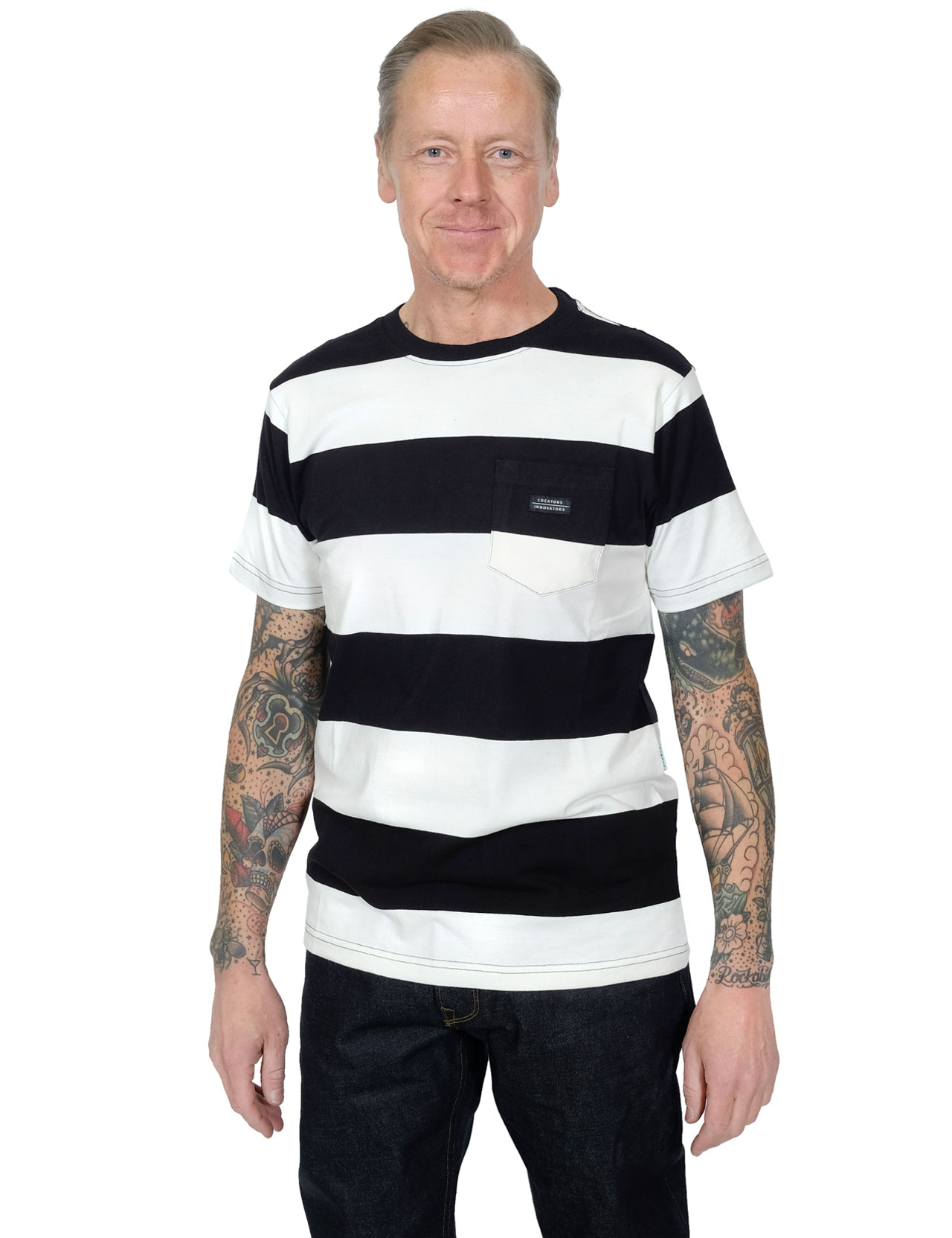 Vissla - Creators Block Stripe Eco Pocket Tee - Black