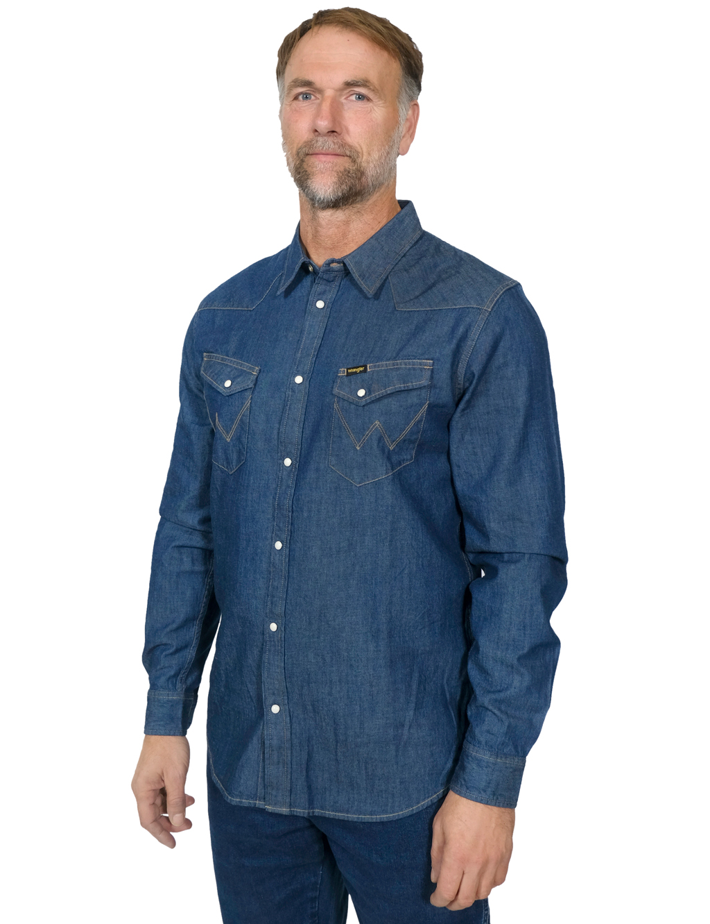 Wrangler Long Sleeve Western Shirt Dark Stone - Main Image