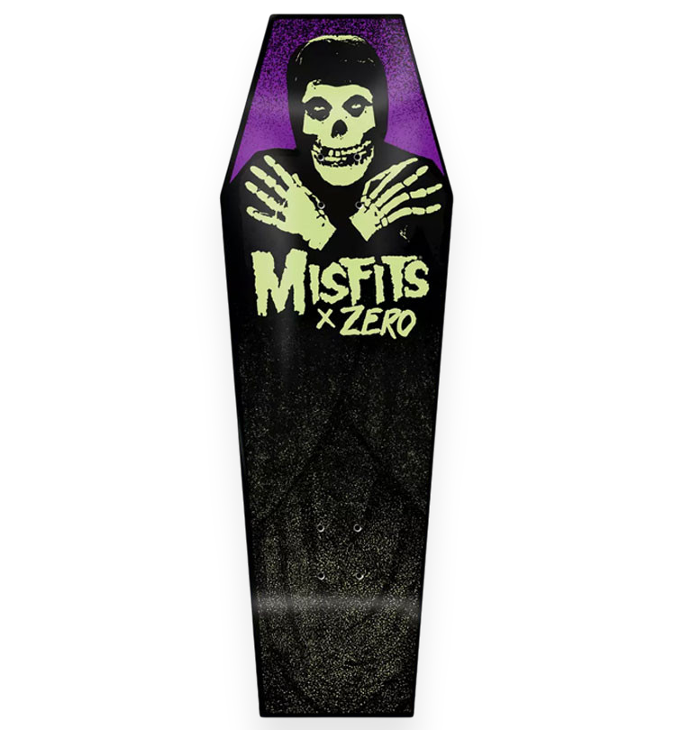 Zero x Misfits - Fiend Coffin Mid Skateboar Deck GITD - 9.5"