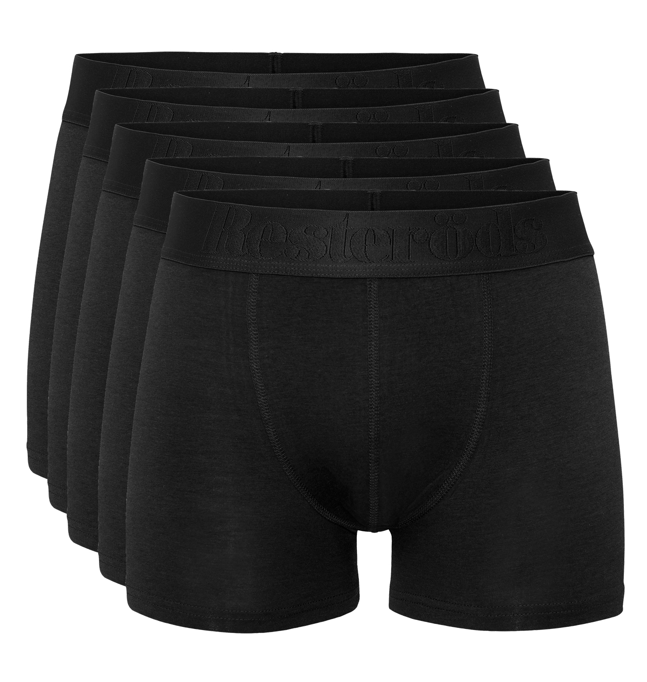 Resteröds - Gunnar Bamboo Boxer Shorts 5-pack - Black