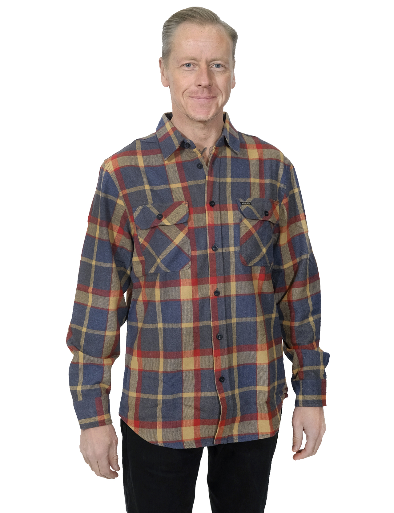 Brixton - Bowery Flannel Shirt - Blue/Red