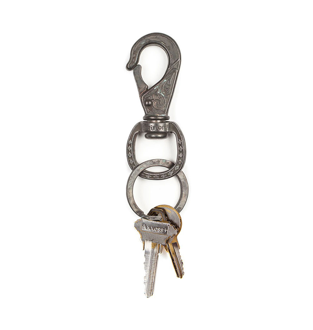 Brixton - Scroll Key Chain - Antique Nickel