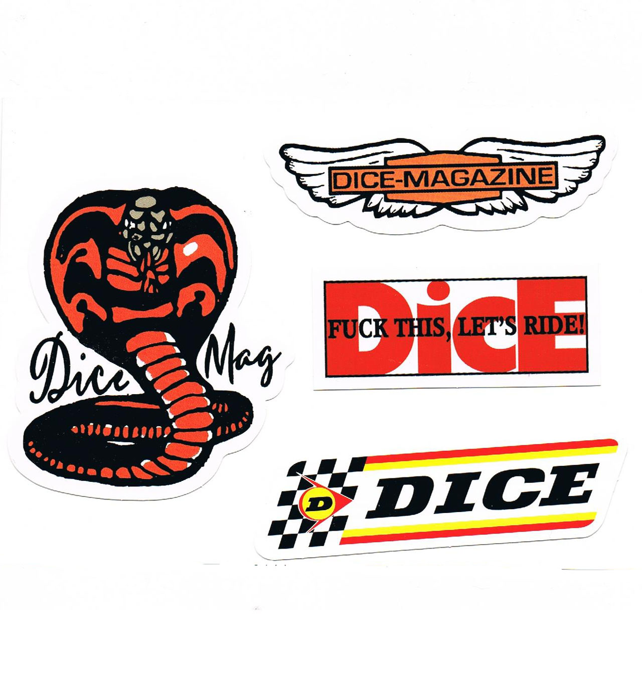 DicE - Assorted Sticker Pack X 4