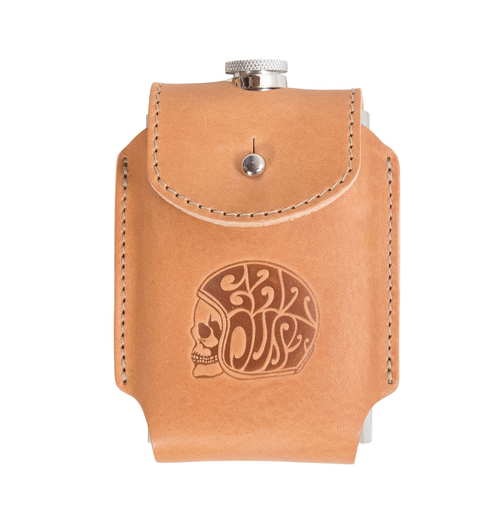 Eat Dust - Medicine Flask + Leather Pouch - Natural