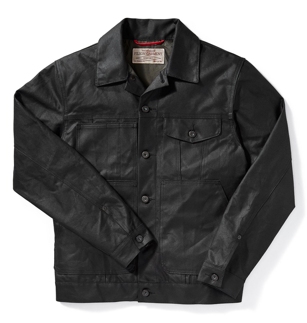 Filson - Short Lined Tin Cloth Cruiser Jacket - Black