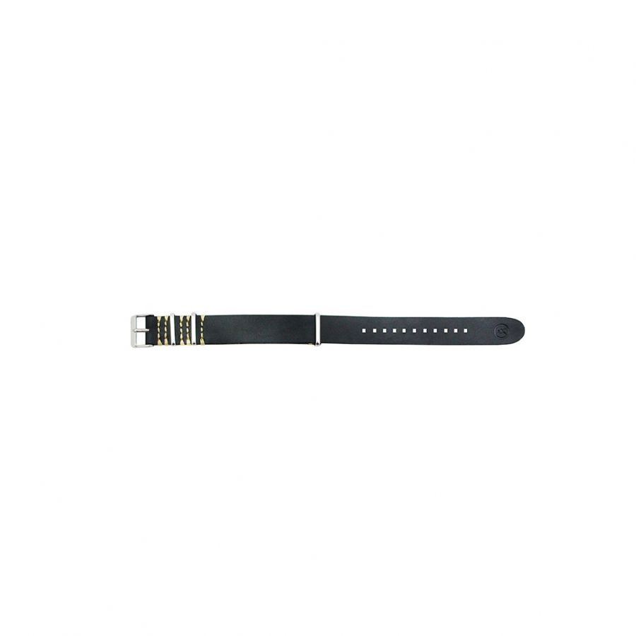 Flying Zacchinis - N.A.T.O. Leather Watch Band - Black