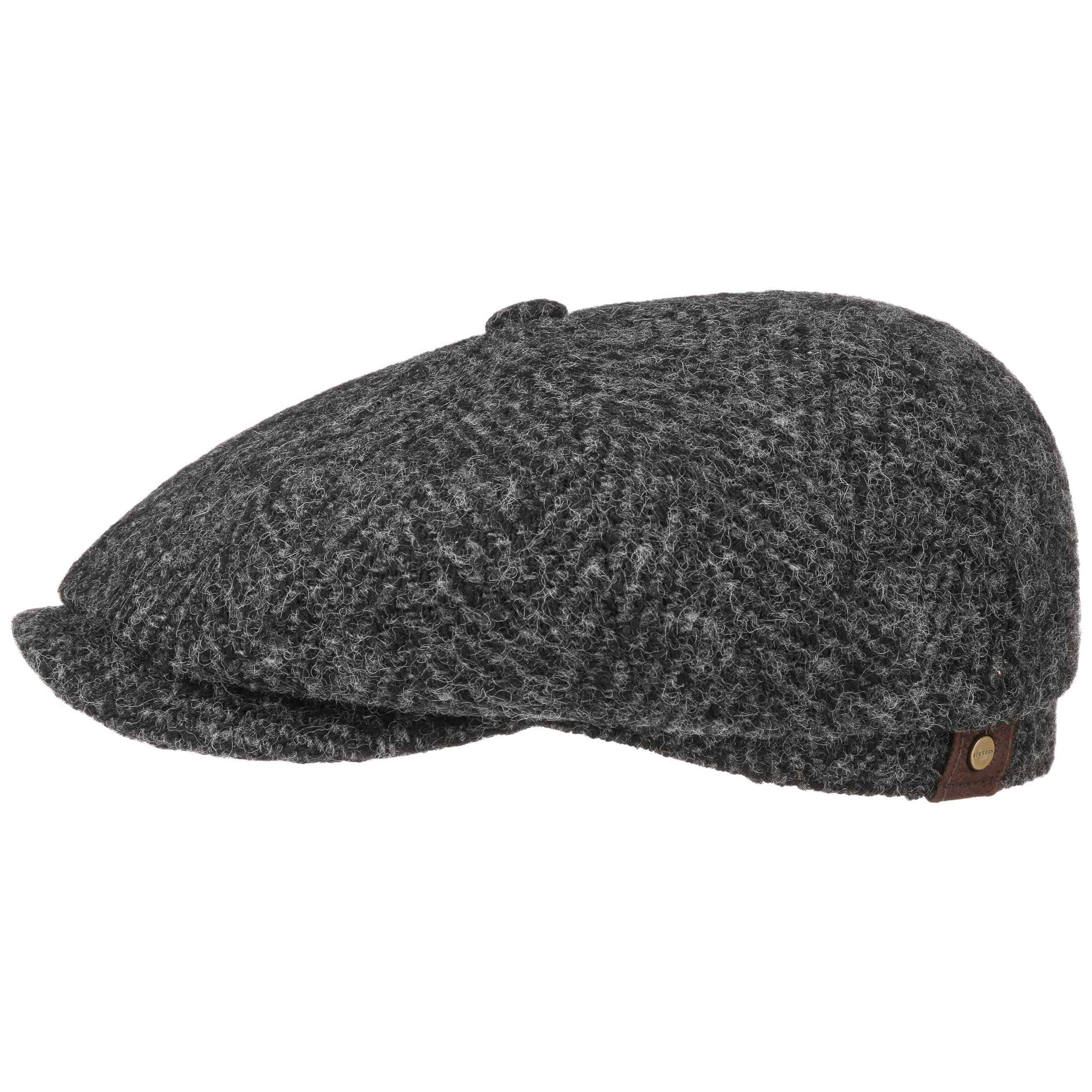 Stetson - Hatteras Herringbone Flat Cap - Black