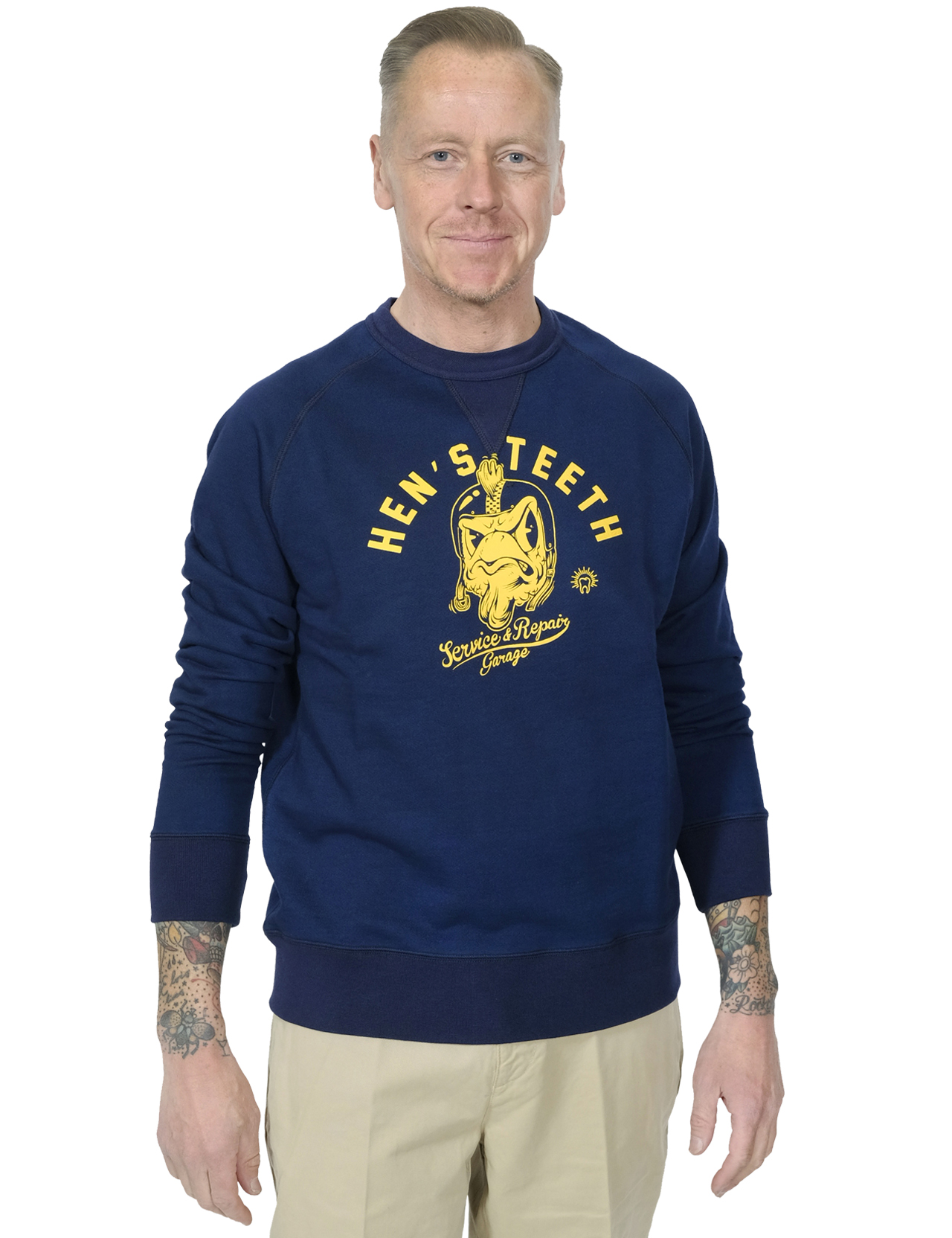 Hens Teeth - Service & Repair Garage Raglan Sweatshirt - Royal Blue