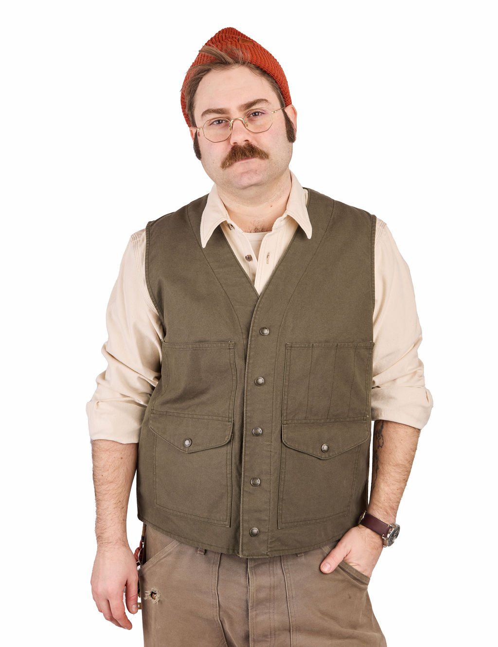 ilson---Dry-Tin-Canvas-Vest---Otter-Green-11