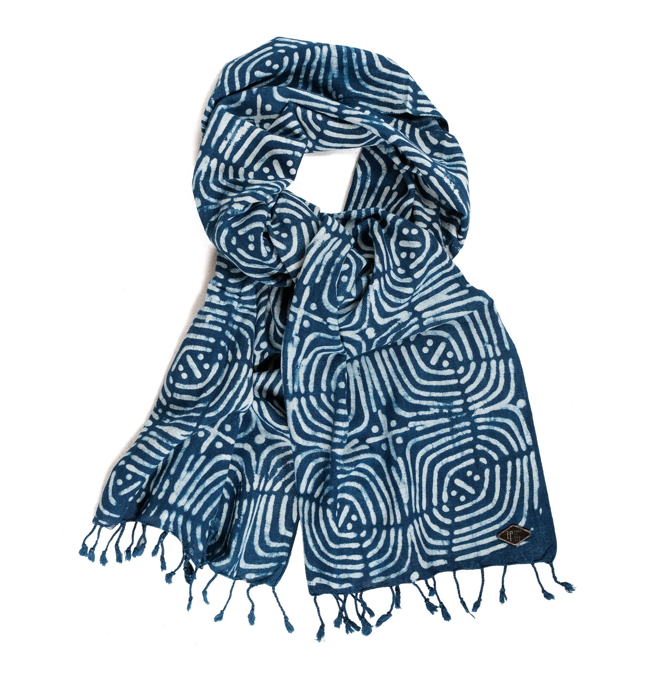 Indigo People - Padi Scarf Indigo - Mud resist Block Print