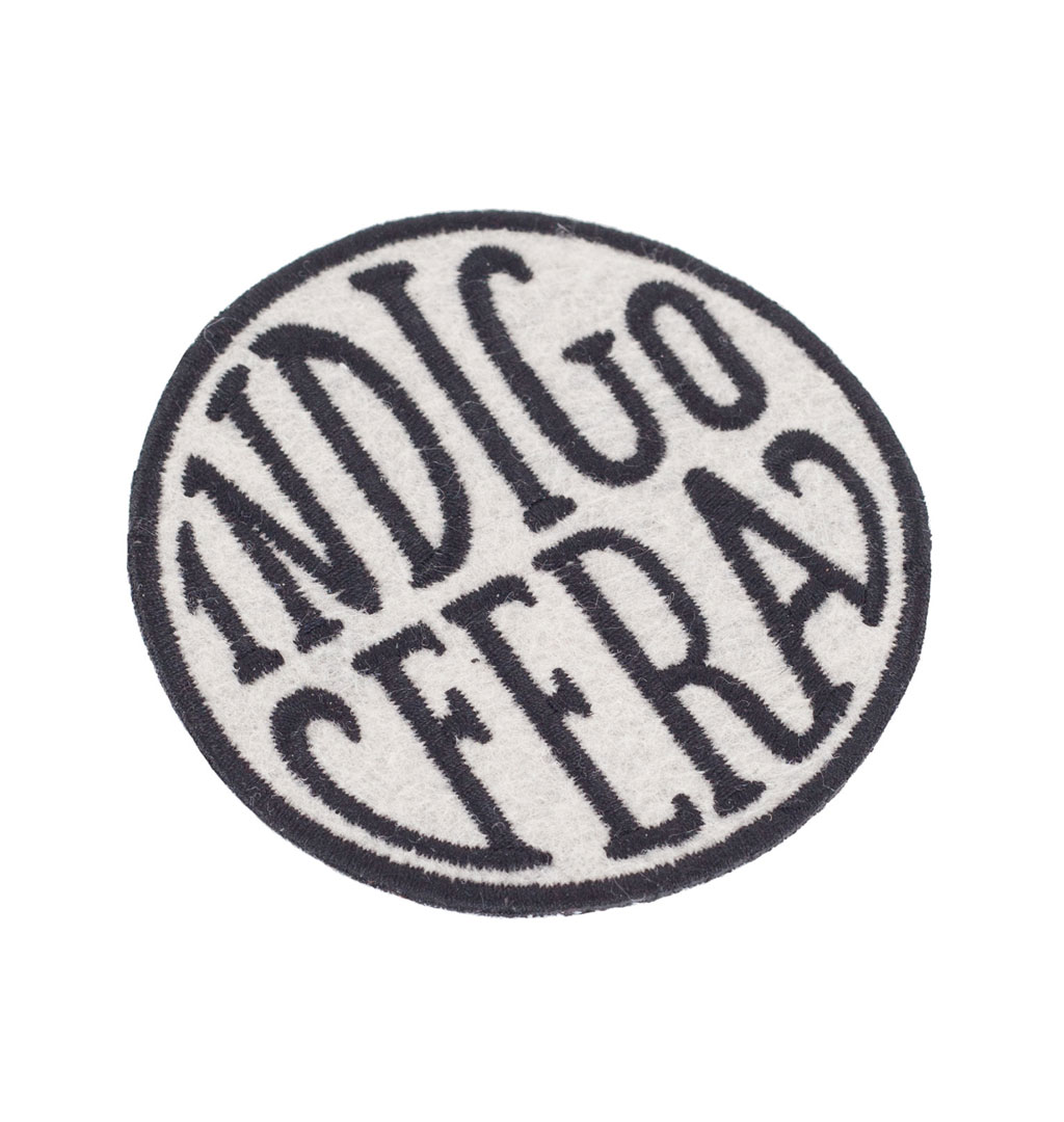 Indigofera - Round Logo Patch - Black/White
