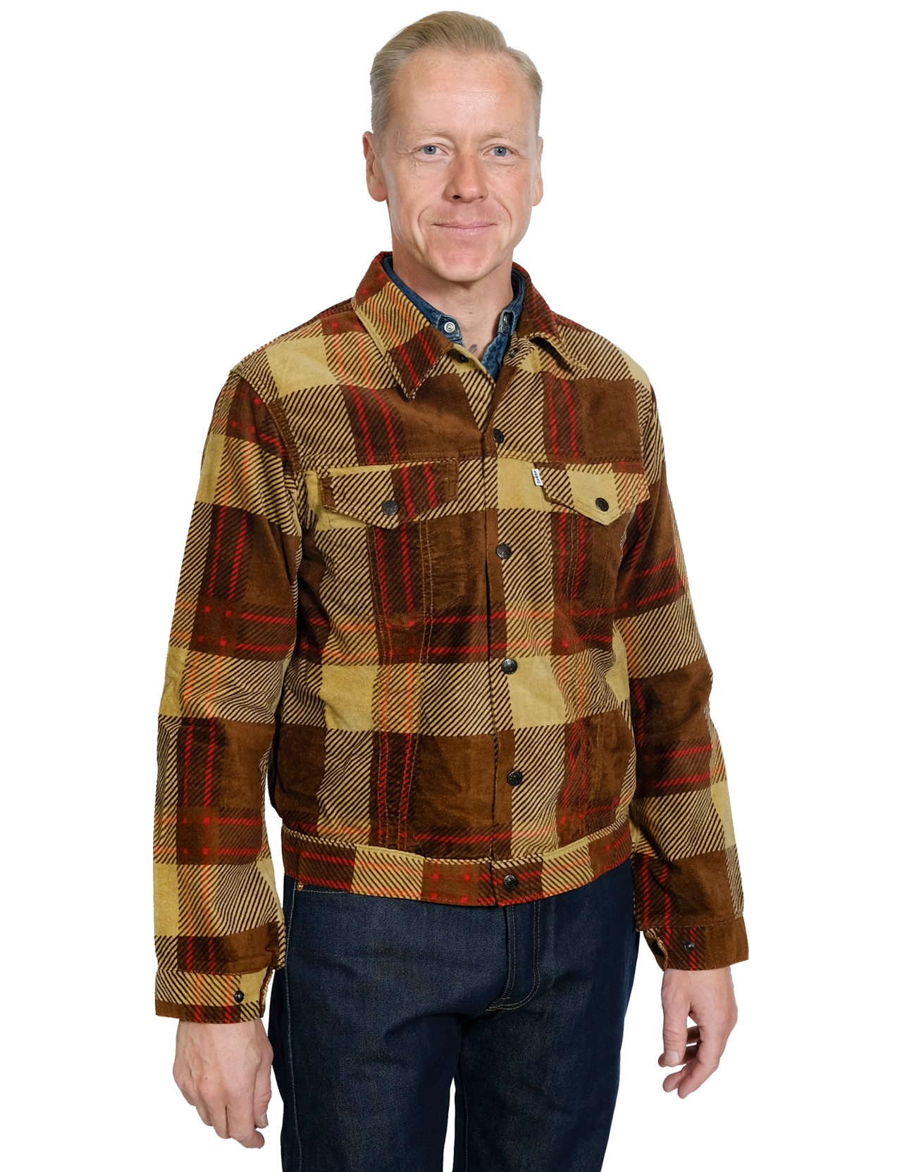 plaid levi jacket
