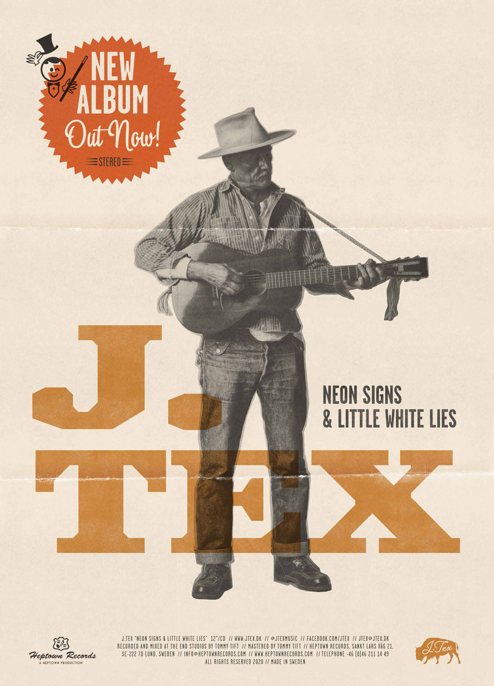 J Tex - Neon Signs & Little White Lies Poster