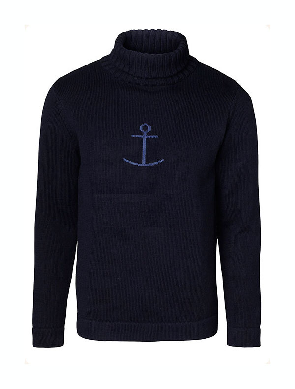 værksted Fremtrædende Disciplin Jumperfabriken - Haddock Anchor Pullover - Navy