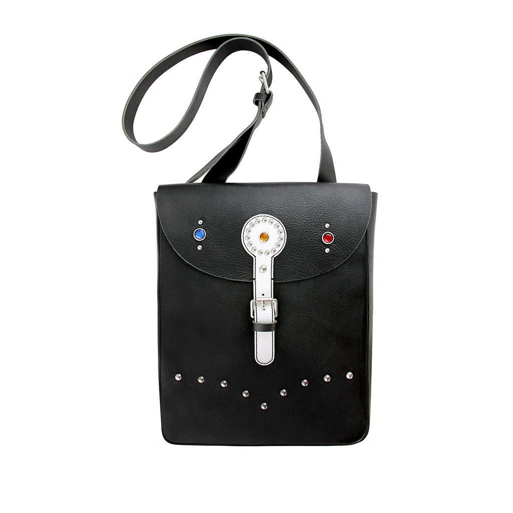 Men´s File X Flying Zacchinis - Leather Studded Bag - Black/White