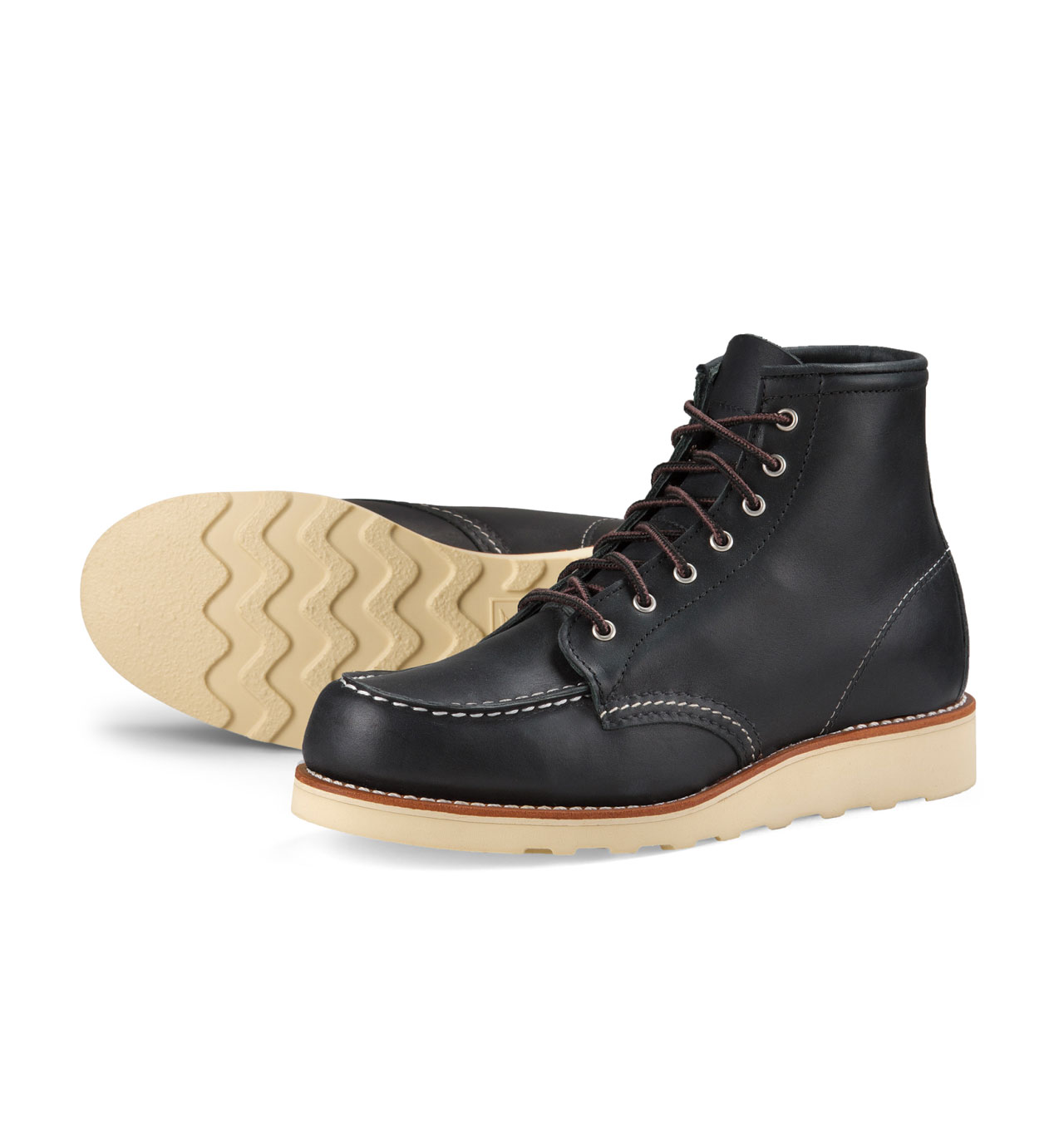 Red Wing Shoes Woman Style No 3373 6-Inch Moc Toe - Black Boundary Leather 