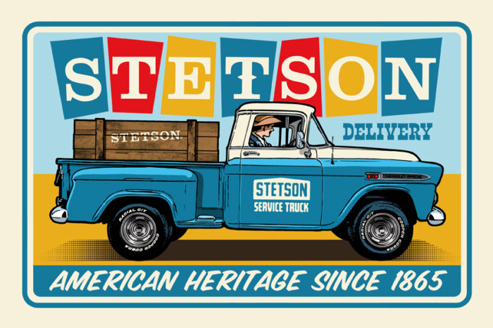 Stetson - Metal Chevy Pickup Display Sign