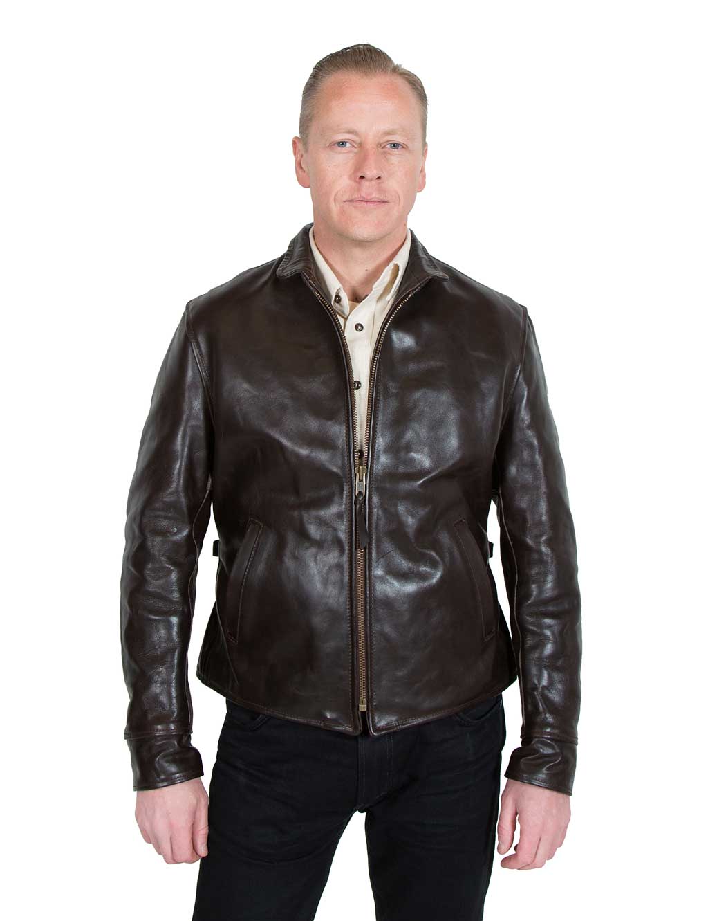 Simmons Bilt - The Clayton Horsehide Leather Jacket - Dark Brown