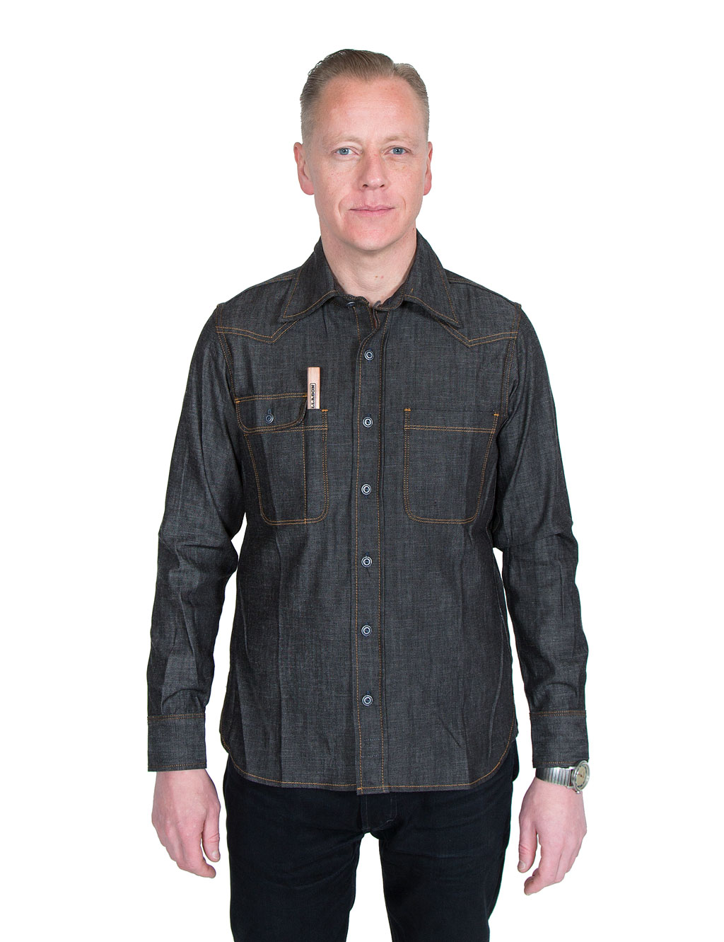 Tellason - Topper Denim Shirt White Oak - 7.5oz