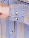 Brixton - Memphis Linen Blend Shirt - Flint Stone Blue/Sand