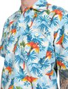 Captain Santors - Aloha Parrots Shirt - White