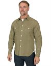 Captain Santors - Navy Herringbone Shirt - Olive