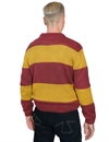 Eat Dust - Knit Striped Kid Mohair R-Neck Sweater - Bordeaux/Yellow