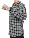 Filson - Lightweight Alaskan Guide Shirt - Gray Heather/Black/Yellow