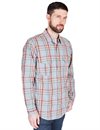 Filson - Washed Feather Cloth Shirt - Light Blue/Red