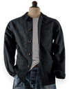 Fleurs De Bagne - Le ´Bourgeron´ Moleskine French Chore Coat Jacket - Black