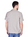 Fleurs de Bagne Chemisette 50´s Style Short Sleeved Shirt - Natural Stripes