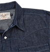Freenote Cloth - Calico Western Shirt Rinsed Denim 6 oz - Indigo