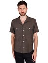 Freenote Cloth - Dayton Short Sleeve Shirt - Black Stripe
