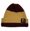 Indigofera - Boone Striped Wool Beanie - Burgundy/Yellow