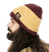 Indigofera - Boone Striped Wool Beanie - Burgundy/Yellow